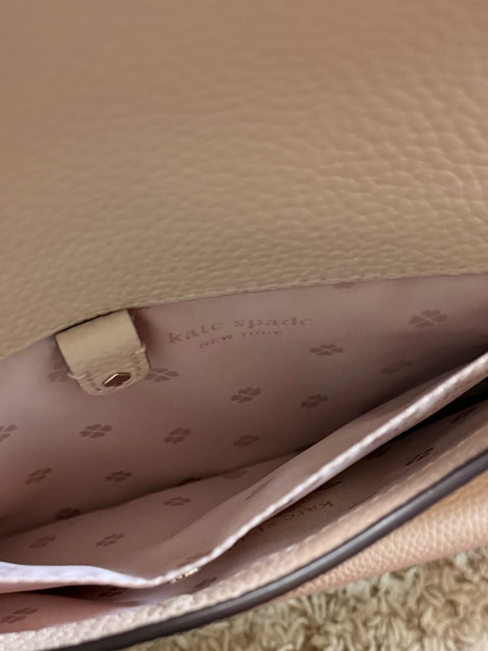 kate spade Two-Tone Pebbled Leather Crossbody in White & Blush